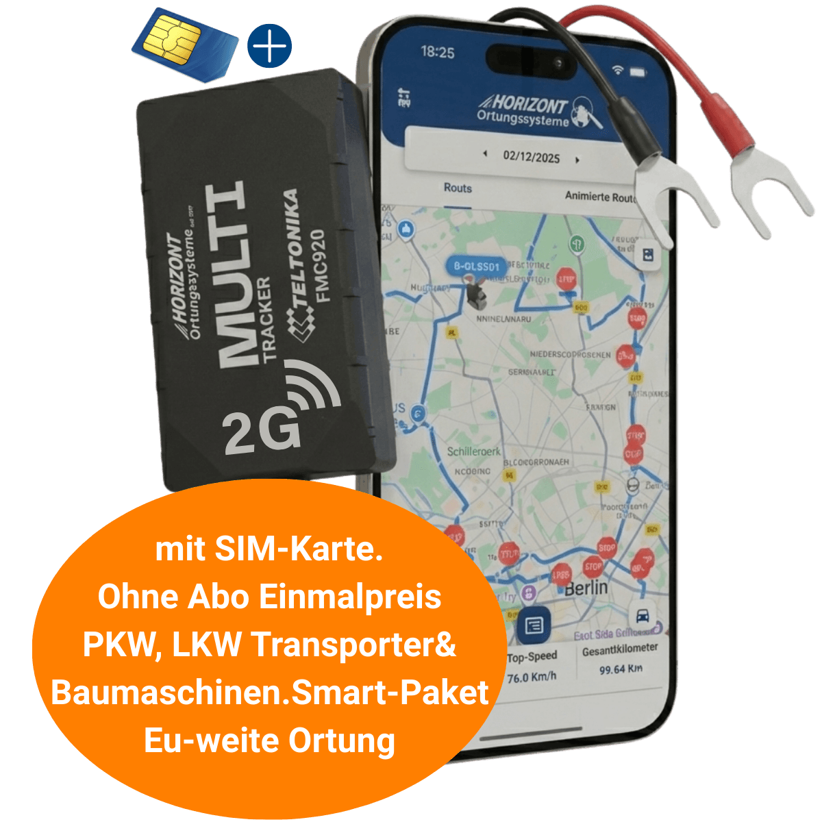GPS Tracker Auto ohne Abo – einmalig 99€, SIM-Karte inklusive - picture 1