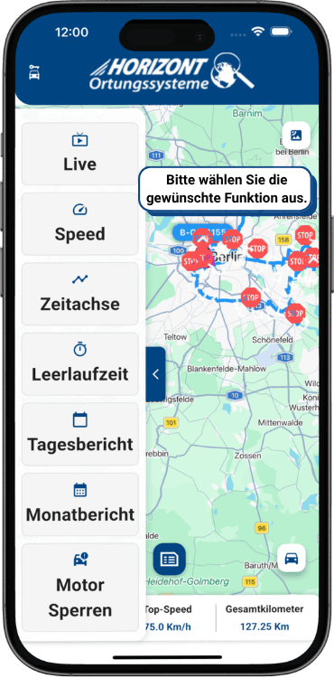 Erweiterte Funktionen der GPS-Ortungs-App