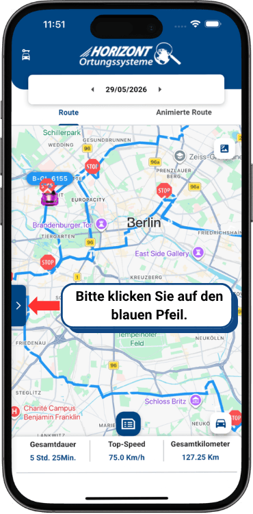 GPS Fahrzeugortung App Funktionsübersicht 3
