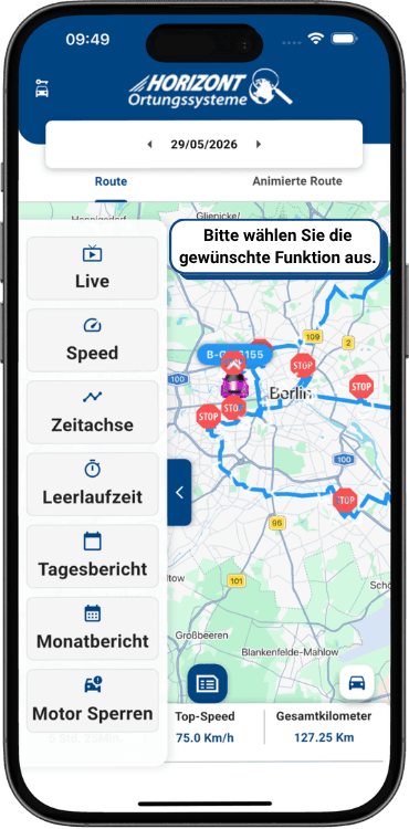 GPS Fahrzeugortung App Funktionsübersicht 4