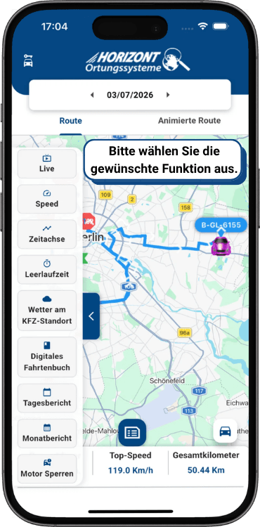 GPS Fahrzeugortung App Funktionsübersicht 4