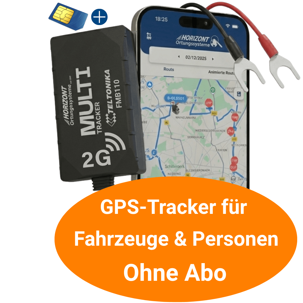 2G GPS Tracker Auto ohne Abo – einmalig 112,90€, SIM-Karte inklusive - GPS Tracker für Fahrzeuge