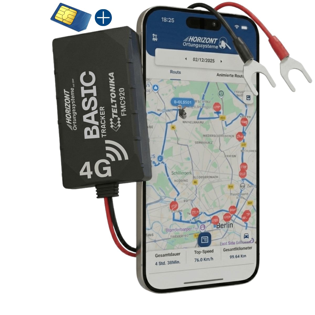 4G Smart Paket, GPS Tracker für Fahrzeuge Ohne Abo - Basic Model - GPS Tracker für Fahrzeuge