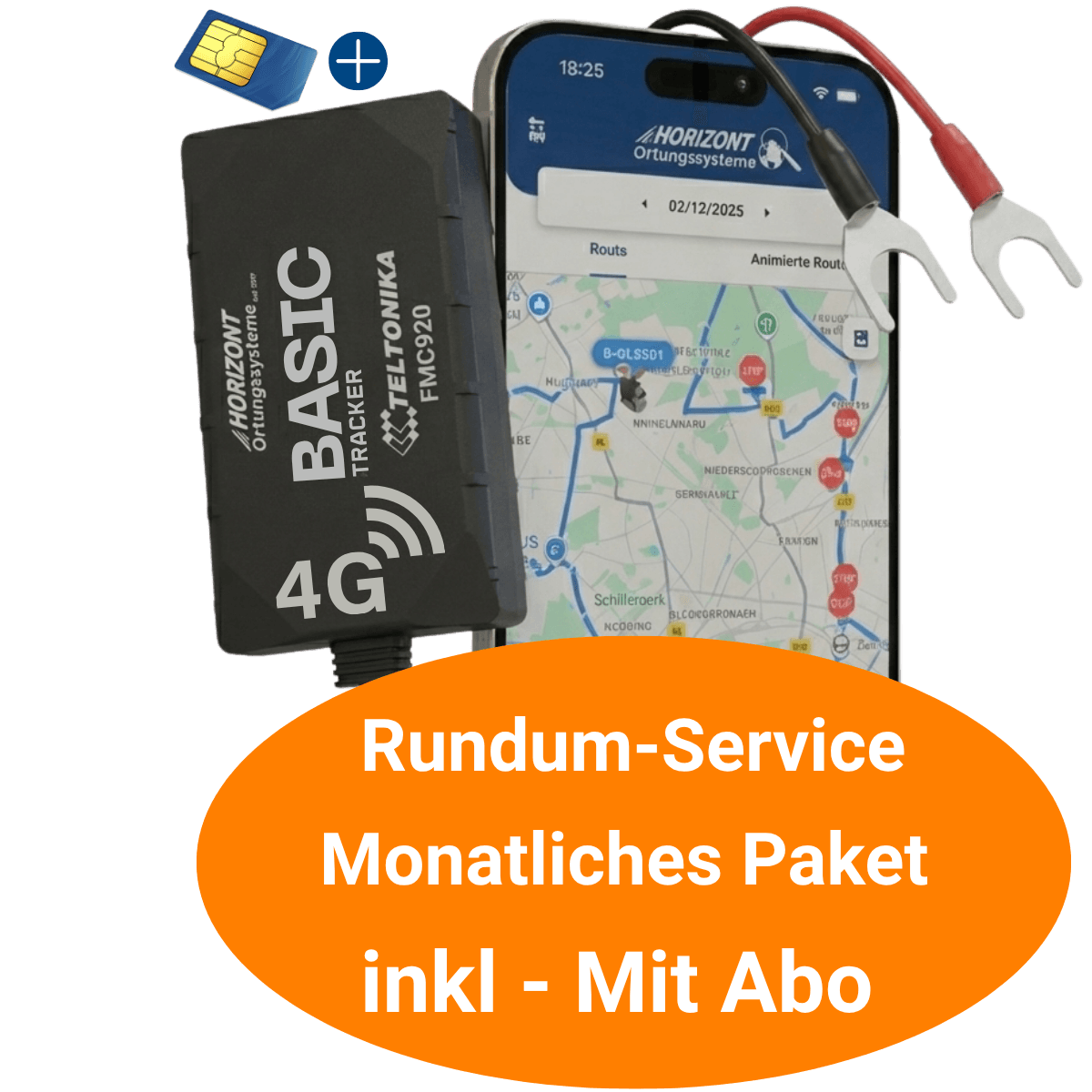 PKW & LKW 4G GPS Auto Tracker - Basic Model - Einfache Montage - Mit Abo - GPS Tracker für Fahrzeuge