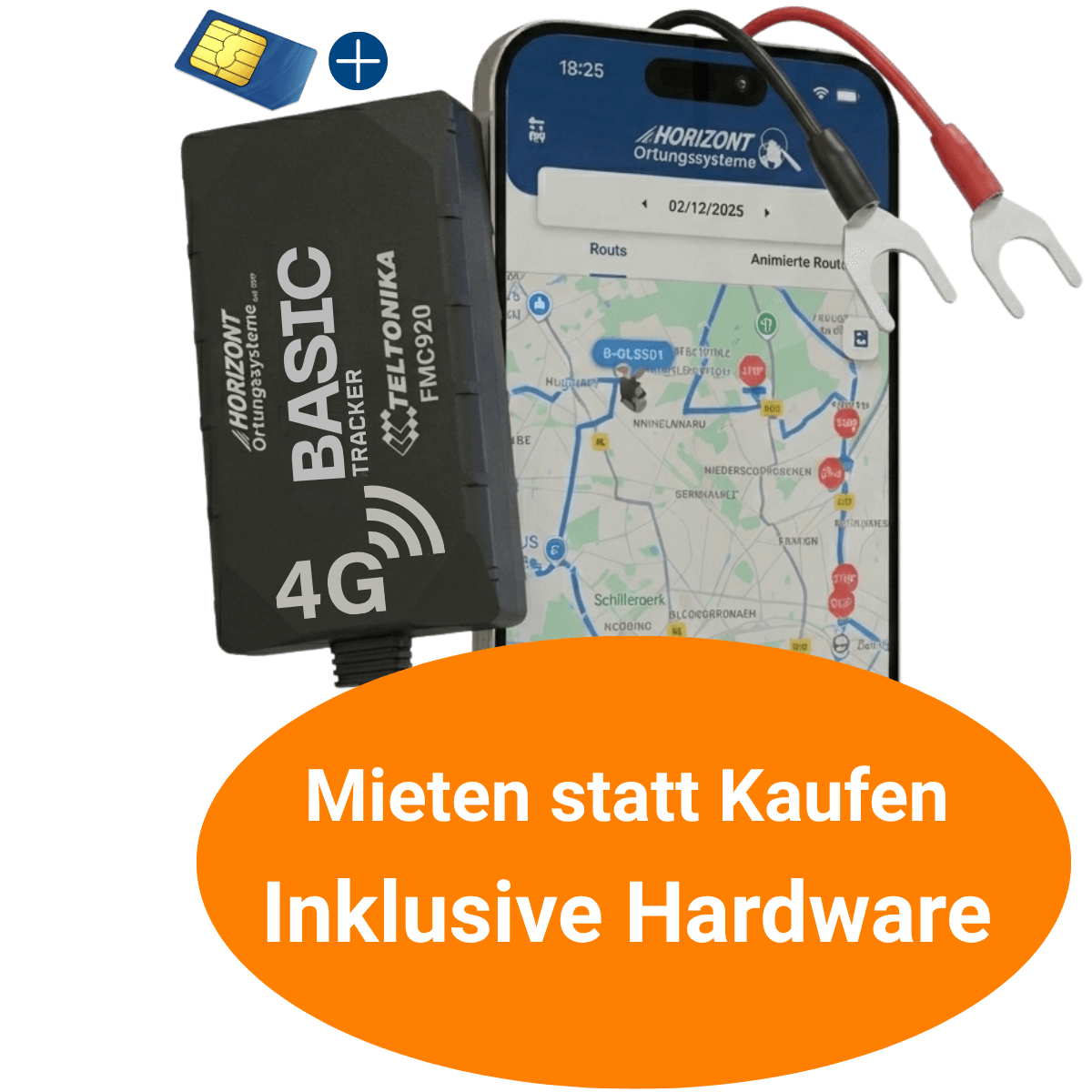 GPS Auto Tracker 4G - Basic Model - Miete mit monatlicher Zahlung - GPS Tracker für Fahrzeuge