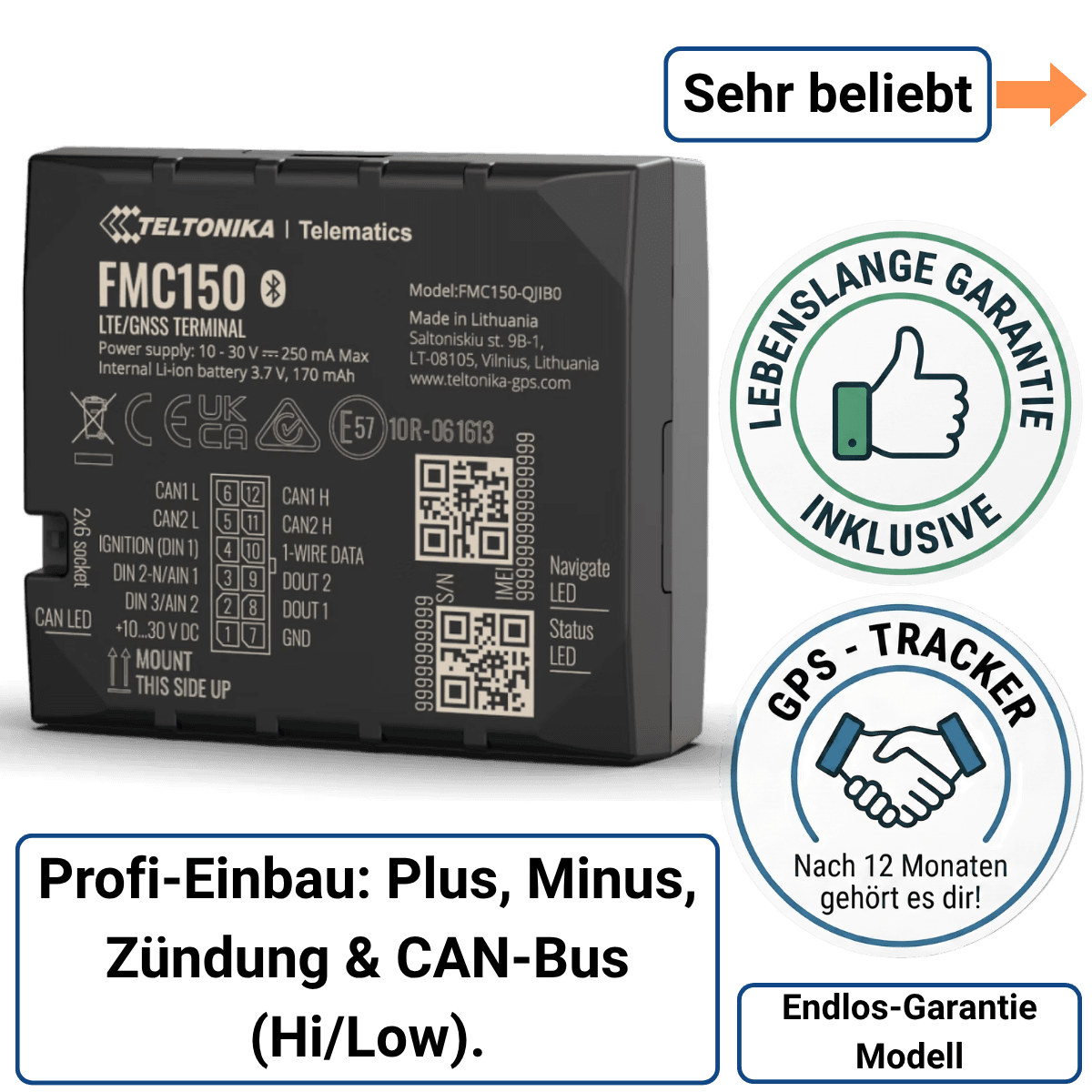 GPS Auto Tracker mit CAN Bus – 4G Model - Miete mit monatlicher Zahlung - GPS Tracker fuer Fahrzeuge