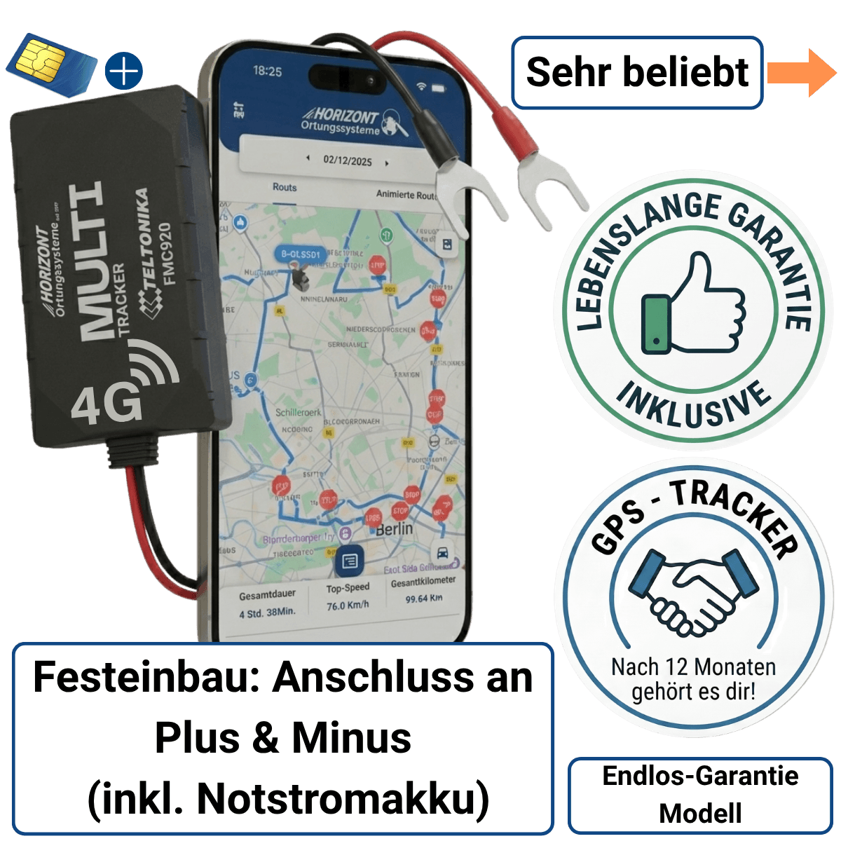 GPS Auto Tracker 4G – Multi Modell - Miete mit monatlicher Zahlung - GPS Tracker fuer Fahrzeuge