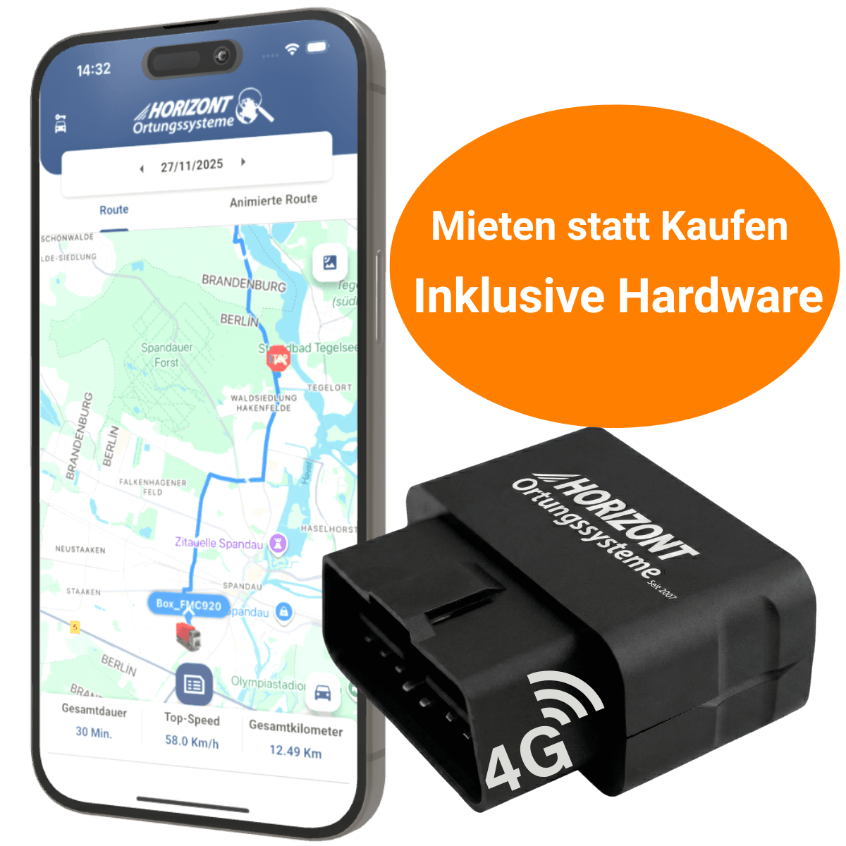 GPS Auto Tracker 4G OBD Model - Miete mit monatlicher Zahlung - picture 1