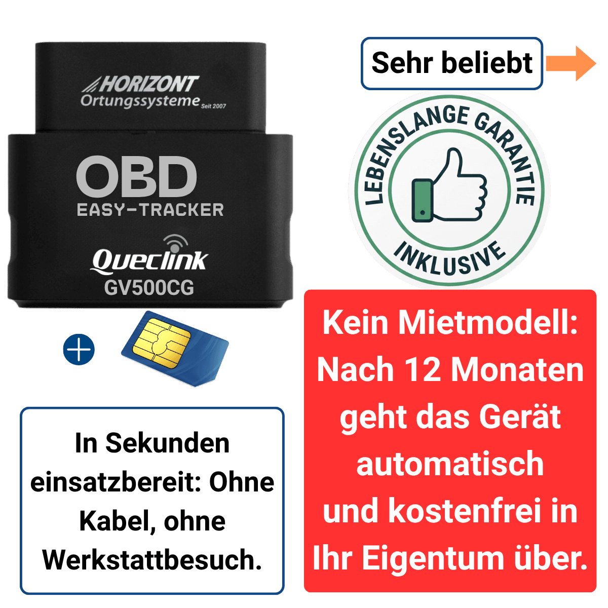 GPS Auto Tracker 4G OBD Model - Miete mit monatlicher Zahlung