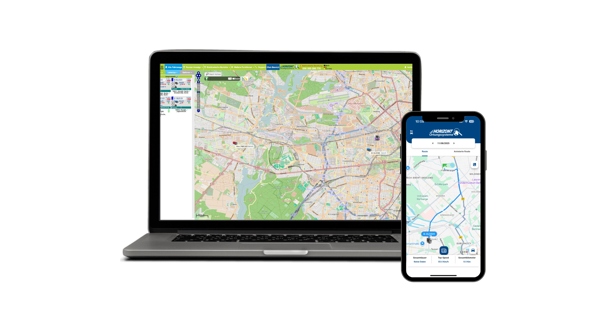 Fahrzeugverfolgung per Mobiltelefon und Computer